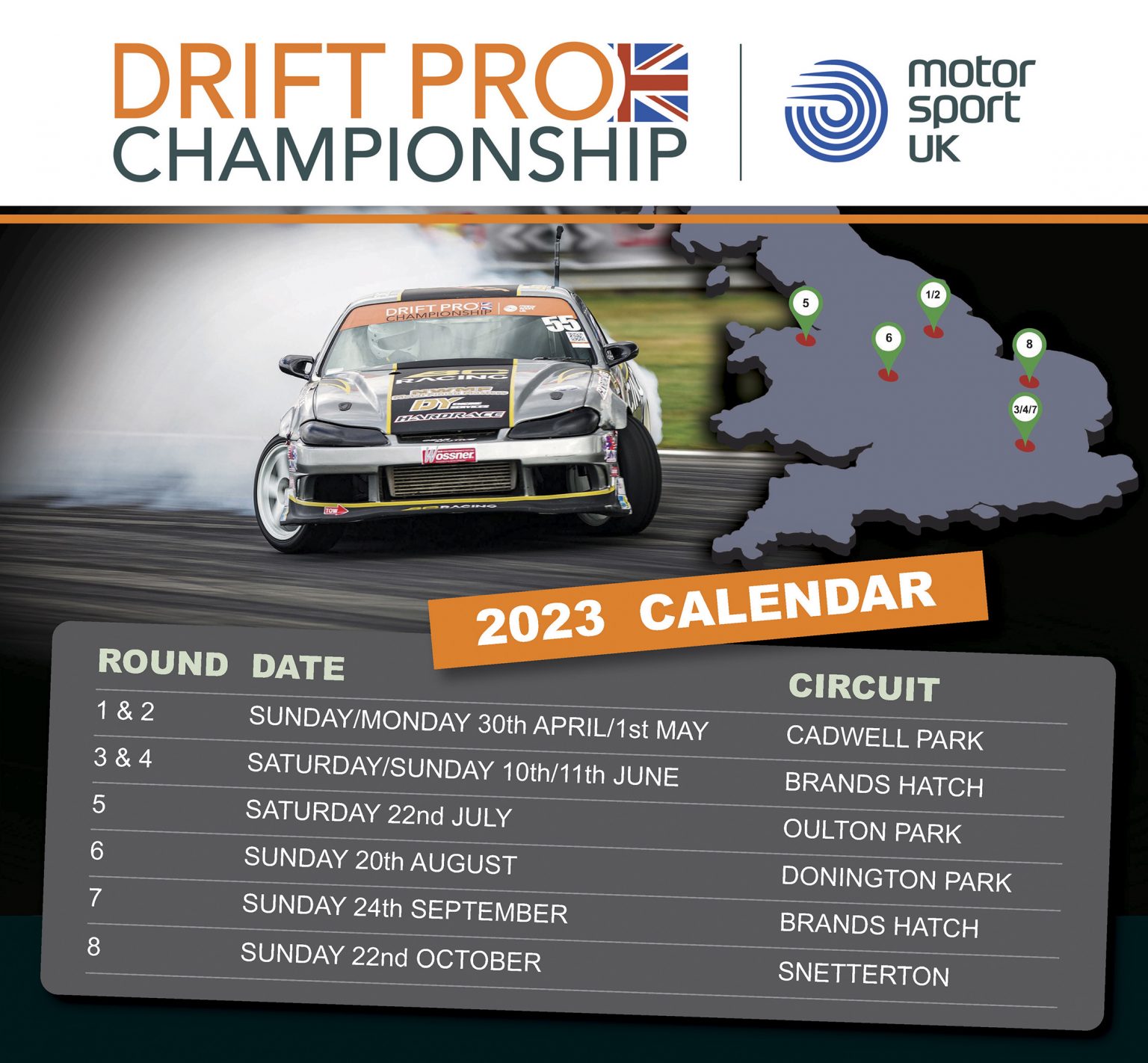 2023 CALENDAR CONFIRMED Drift Pro